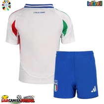 Camisa de Futebol Itália Equipamento Secundário Infantil Europeu 2024 Manga Curta (+ Calças curtas)